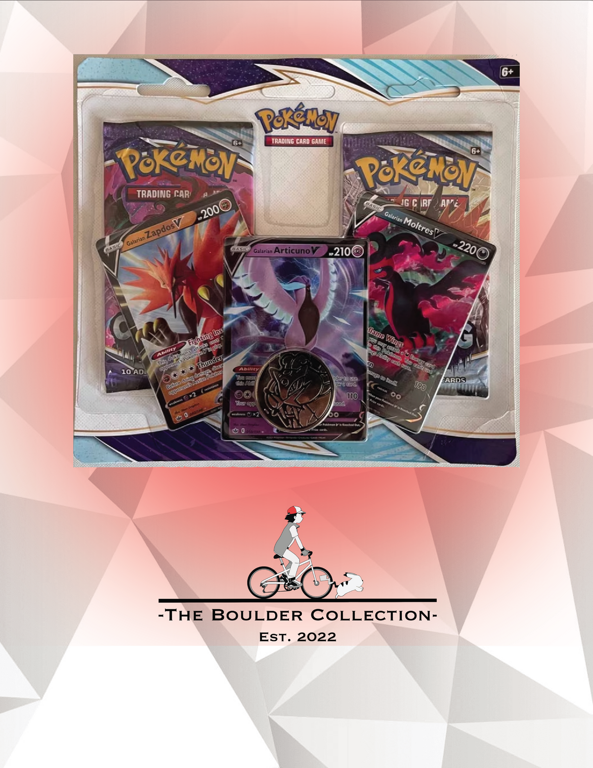Pokemon TCG: Chilling Reign 2 Pack Blister [Galarian Zapdos V, Articuno V, Moltres V]