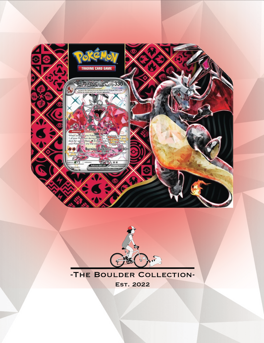 Pokemon TCG: Paldean Fates Tin [Charizard ex] (Damaged/Ripped)