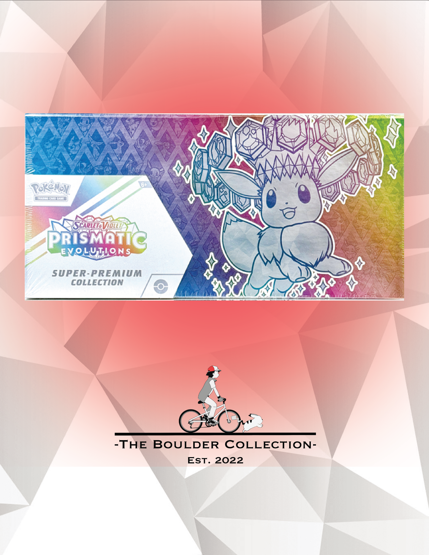Prismatic Evolutions Super-Premium Collection (Small rip on front see photo)